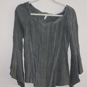 Olive bell sleeve blouse